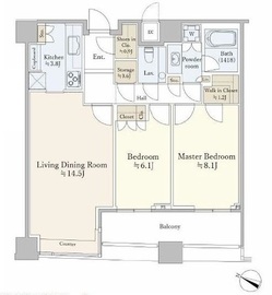 パークコート赤坂ザ・タワー 37階 間取り図