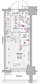 グランド・ガーラ桜木町駅前 3階 間取り図