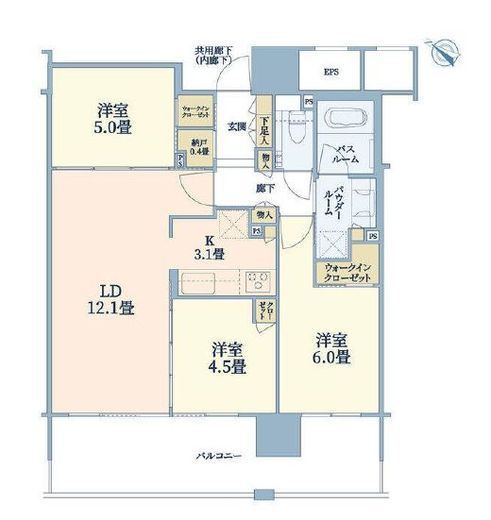 シティタワー千住大橋 34階 間取り図