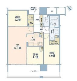 シティタワー千住大橋 34階 間取り図