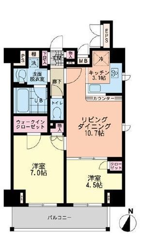 エスティメゾン赤羽 1301 間取り図