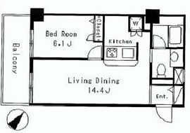 レジデンスシャルマン月島 201 間取り図