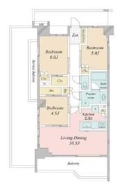 ナイスシティアリーナ武蔵小杉ブライトコート 7階 間取り図