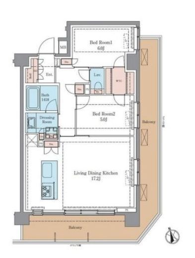 LUXENA+PAWS藤沢 208 間取り図