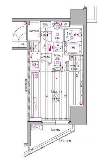 ガーラ・ステーション横濱関内 7階 間取り図