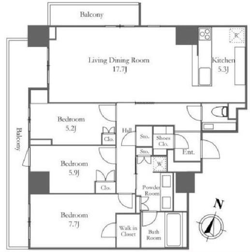 ブランズ本郷 12階 間取り図