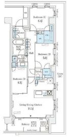 ライトテラス世田谷砧 301 間取り図