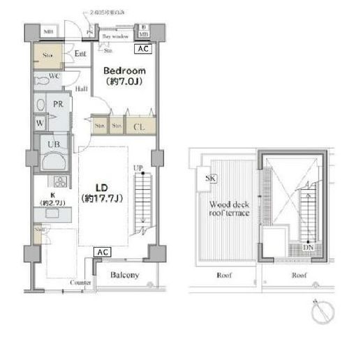 シャレール広尾 2-607 間取り図