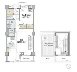 シャレール広尾 2-607 間取り図