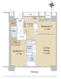 ザ・パークハウス晴海タワーズ クロノレジデンス 43階 間取り図