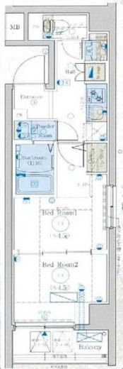 エステムコート新横浜グランデ 5階 間取り図