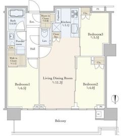 HARUMI FLAG SKYDUO PARK VILLAGE (晴海フラッグ スカイデュオ パークヴィレッジ) 4115 間取り図