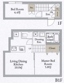 LiveFlat高田馬場 (ライブフラット高田馬場) 102 間取り図