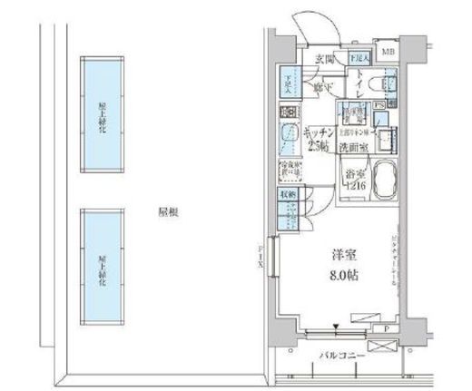 パークアクシス池上 408 間取り図
