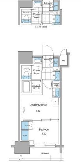 ルフォンプログレ本郷三丁目 802 間取り図