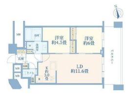 パークタワー勝どきミッド/サウス 8階 間取り図