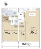 グランドヒルズ三軒茶屋ヒルトップガーデン 1階 間取り図