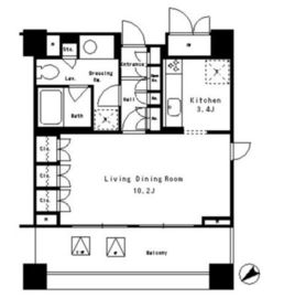 パークオアシス赤坂丹後坂 304 間取り図