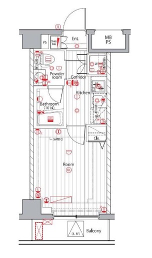 プレミアムキューブ広尾 502 間取り図