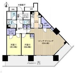 アーバンドックパークシティ豊洲タワー 16階 間取り図