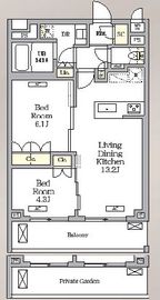 ミレーネ滝野川 103 間取り図