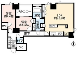 シティタワーズ豊洲ザ・シンボル 26階 間取り図