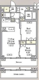 ミレーネ滝野川 402 間取り図