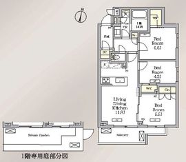 ミレーネ滝野川 304 間取り図
