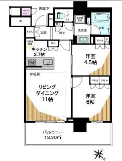 ブリリア有明シティタワー 22階 間取り図
