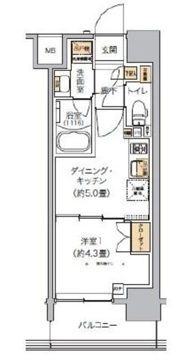 リビオメゾン芝浦 1105 間取り図