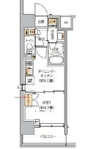 リビオメゾン芝浦 1106 間取り図