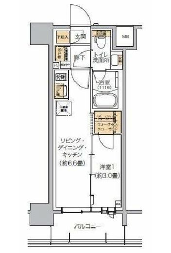 リビオメゾン芝浦 1102 間取り図