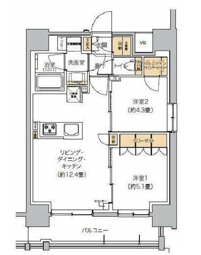 リビオメゾン芝浦 507 間取り図