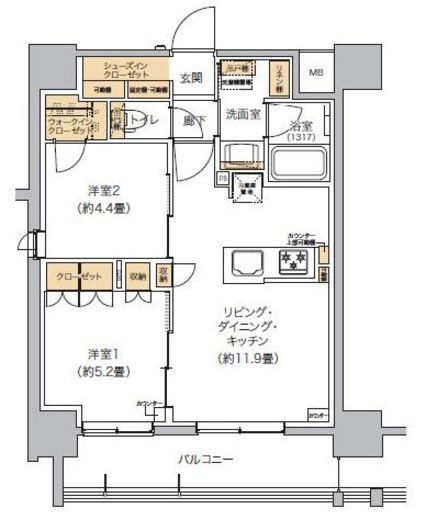 リビオメゾン芝浦 808 間取り図