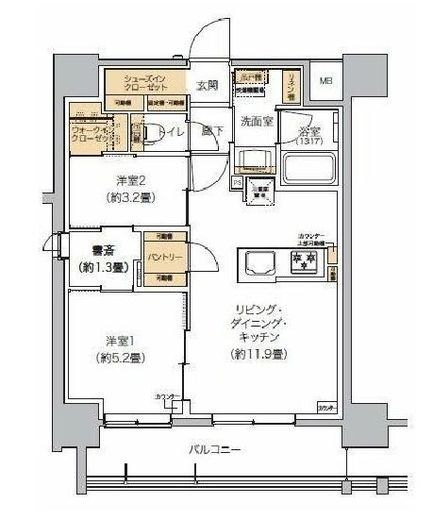 リビオメゾン芝浦 308 間取り図