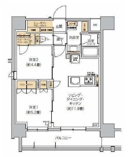 リビオメゾン芝浦 1108 間取り図