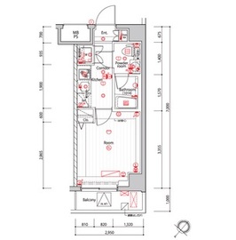 プレミアムキューブ広尾 401 間取り図