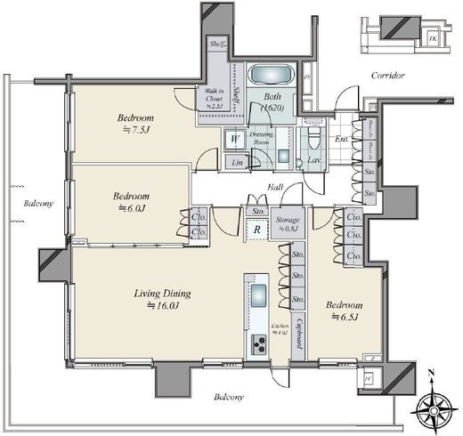 HARUMI FLAG SKYDUO PARK VILLAGE (晴海フラッグ スカイデュオ パークヴィレッジ) 10階 間取り図