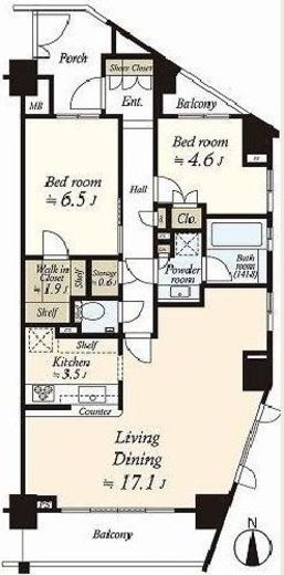 パークホームズ国立ステーションレジデンス 8階 間取り図