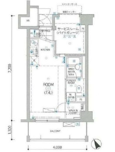 レグラス武蔵新城モーターガラージュ 3階 間取り図