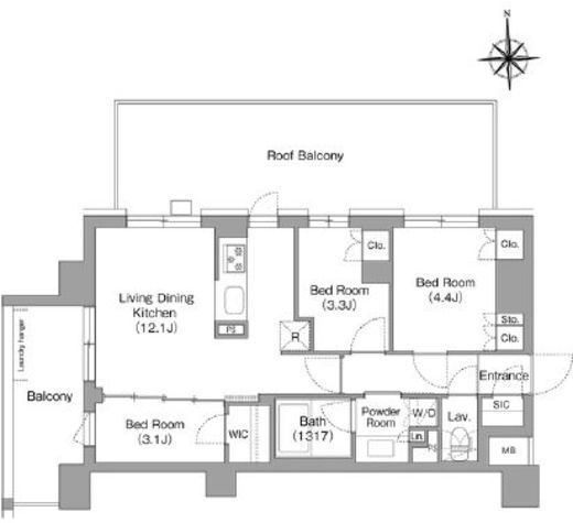 コンフォリア・リヴ大森西 408 間取り図