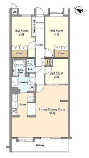 PATH世田谷弦巻 (パス世田谷弦巻) 202 間取り図