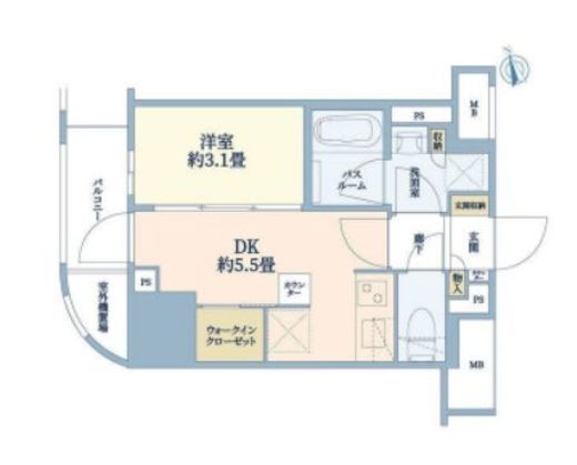ライオンズミレス蔵前 6階 間取り図
