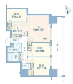 ブランズタワー芝浦 3階 間取り図