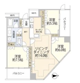 マークワンタワー長津田 23階 間取り図