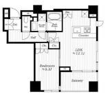パークリュクス西麻布 9階 間取り図