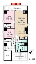 ショコラスイート東日本橋 401 間取り図