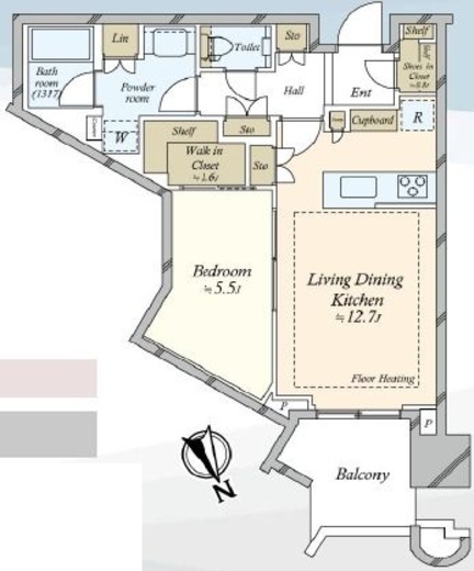 パークタワー勝どきミッド/サウス 39階 間取り図