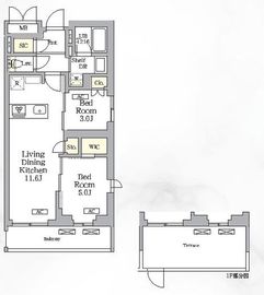 グランパーク千駄ヶ谷レジデンス 102 間取り図