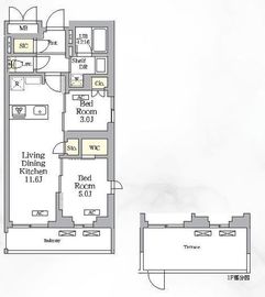 グランパーク千駄ヶ谷レジデンス 403 間取り図